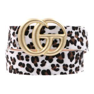 NEW Snow Leopard Faux Leather CG Belt